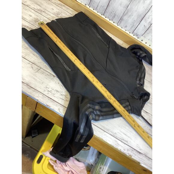 Adidas Women’s Track Black Jacket with Three Stripes on Shoulders Size Small - Picture 4 of 6